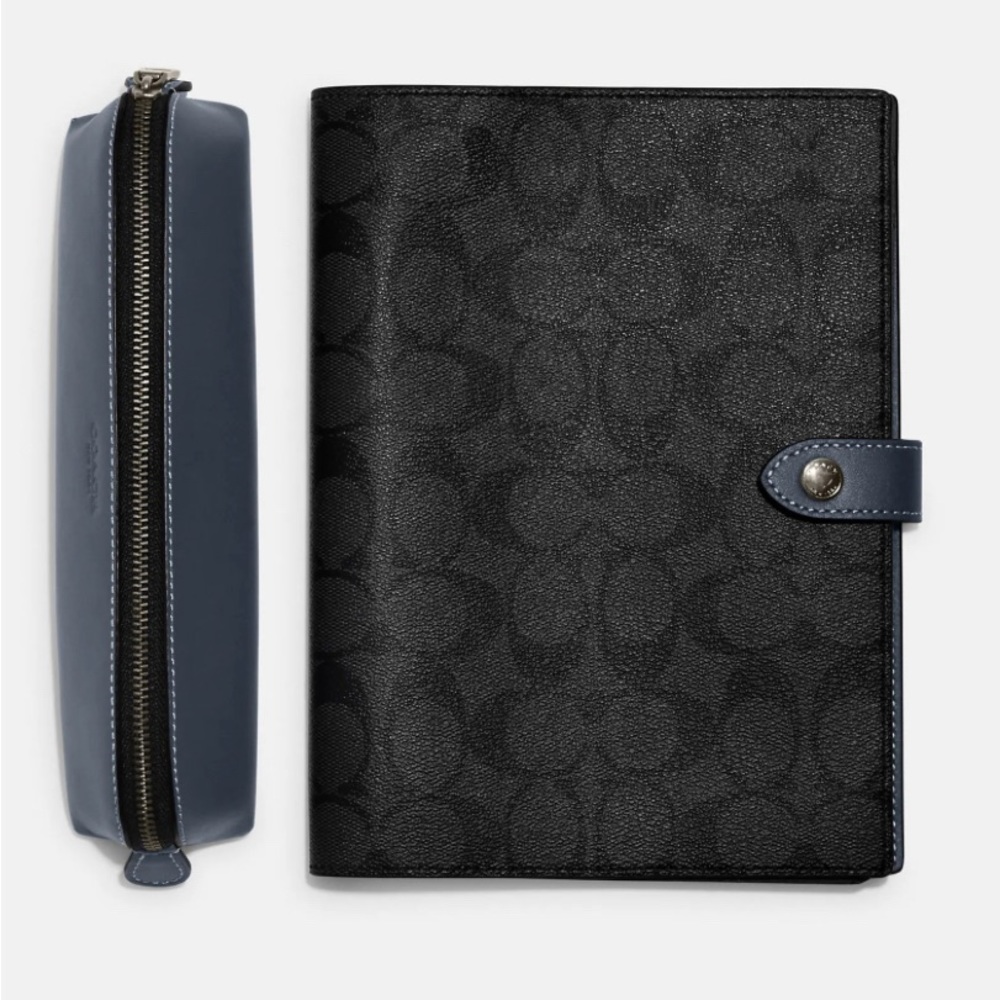 NWT💃Coach Boxed Notebook And Pencil Case Gift Set Colorblock Signature Canvas - Picture 2 of 6